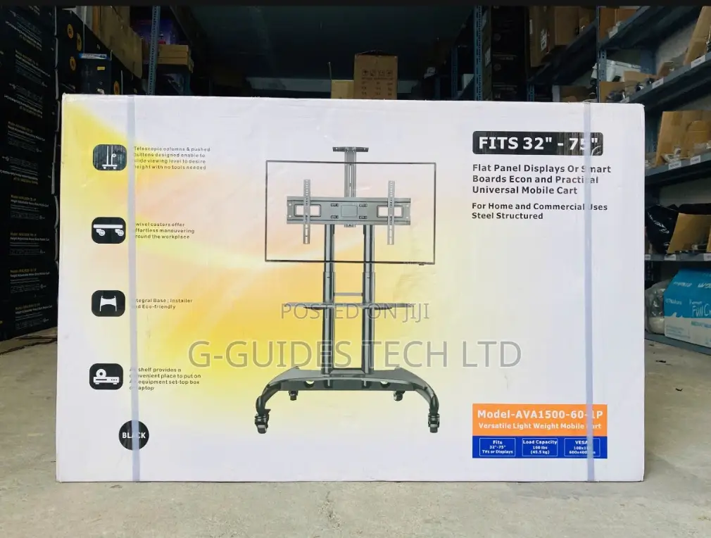 Fits 32” - 75” Movable Tv Stand Heavy Duty With Shelf