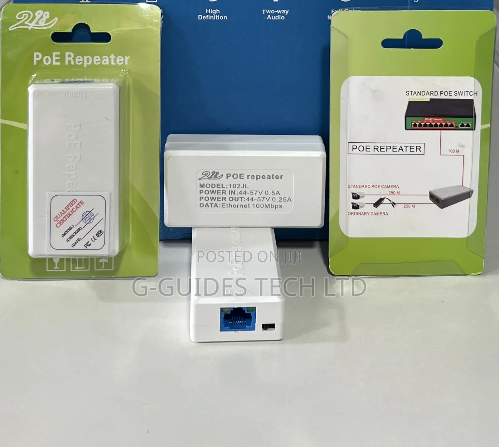 2-Port Poe Repeater, 2-Port Poe Extender 1-in 2-Out 250m
