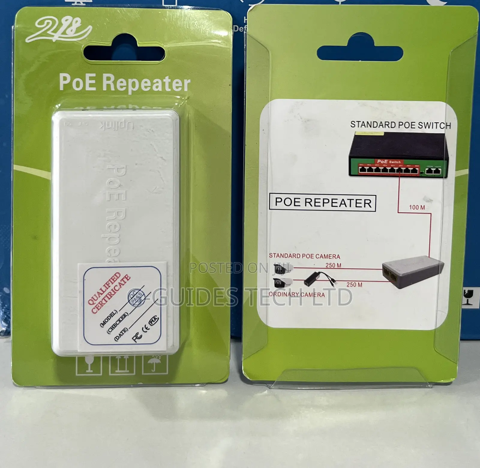 2-Port Poe Repeater, 2-Port Poe Extender 1-in 2-Out 250m