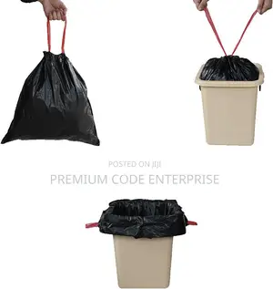 60 Liter Easy Tie Garbage Bags(15pcs) - Brown, 60l