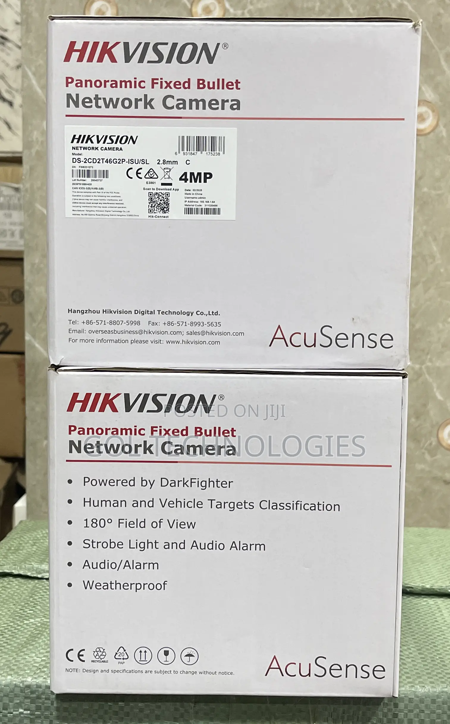Hikvision Panoramic Ip Camera 4mp Fixed Bullet Acusense