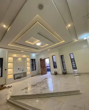 Modern Pop Ceiling Design, Tv Stand and Wall Skimming in Gh