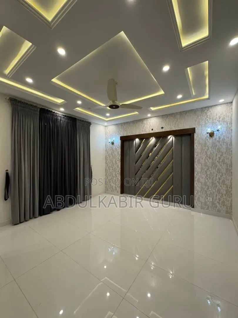 Modern Pop Ceiling Design, Tv Stand and Wall Skimming in Gh