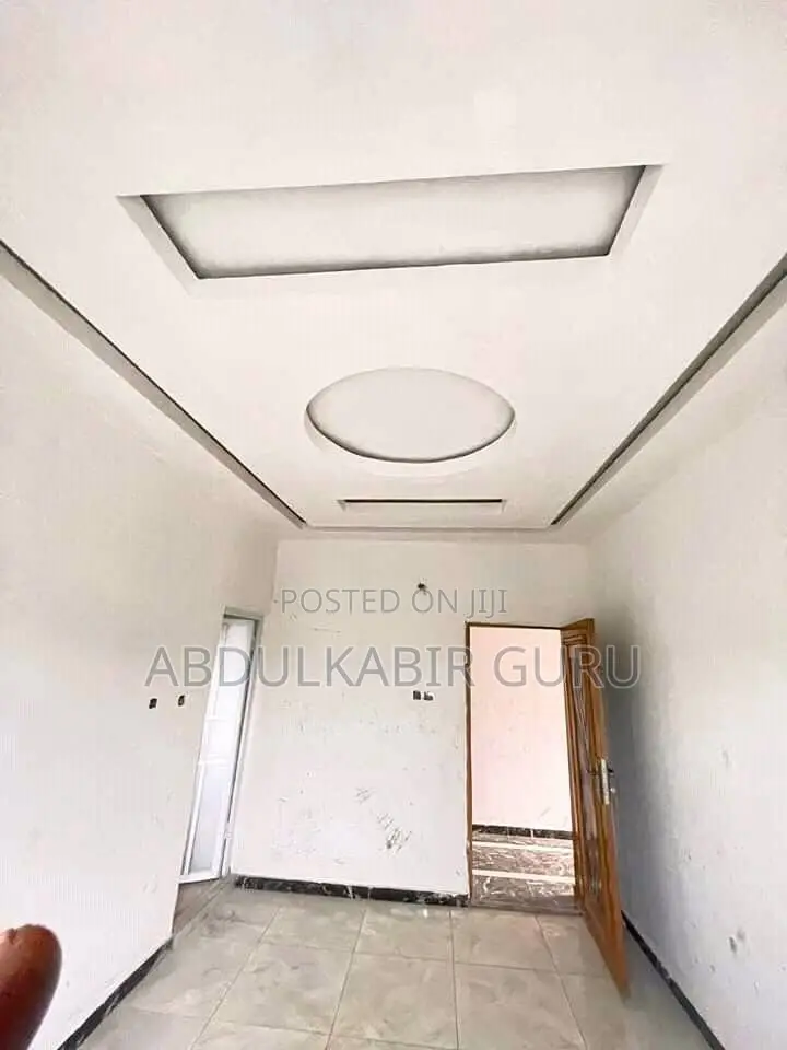 Modern Pop Ceiling Design, Tv Stand and Wall Skimming in Gh
