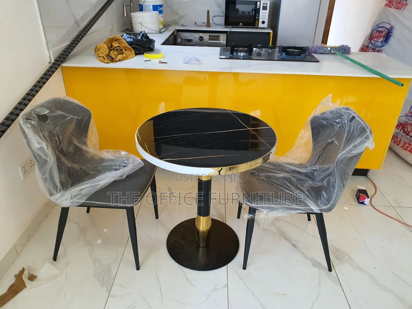Two Seater Dining Set(Black Gold)