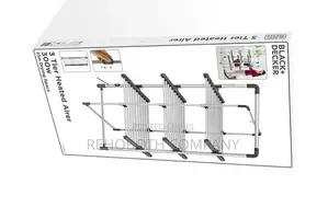 Black and Decker 3 Tier Heated Clothes Airer Aluminum , Grey