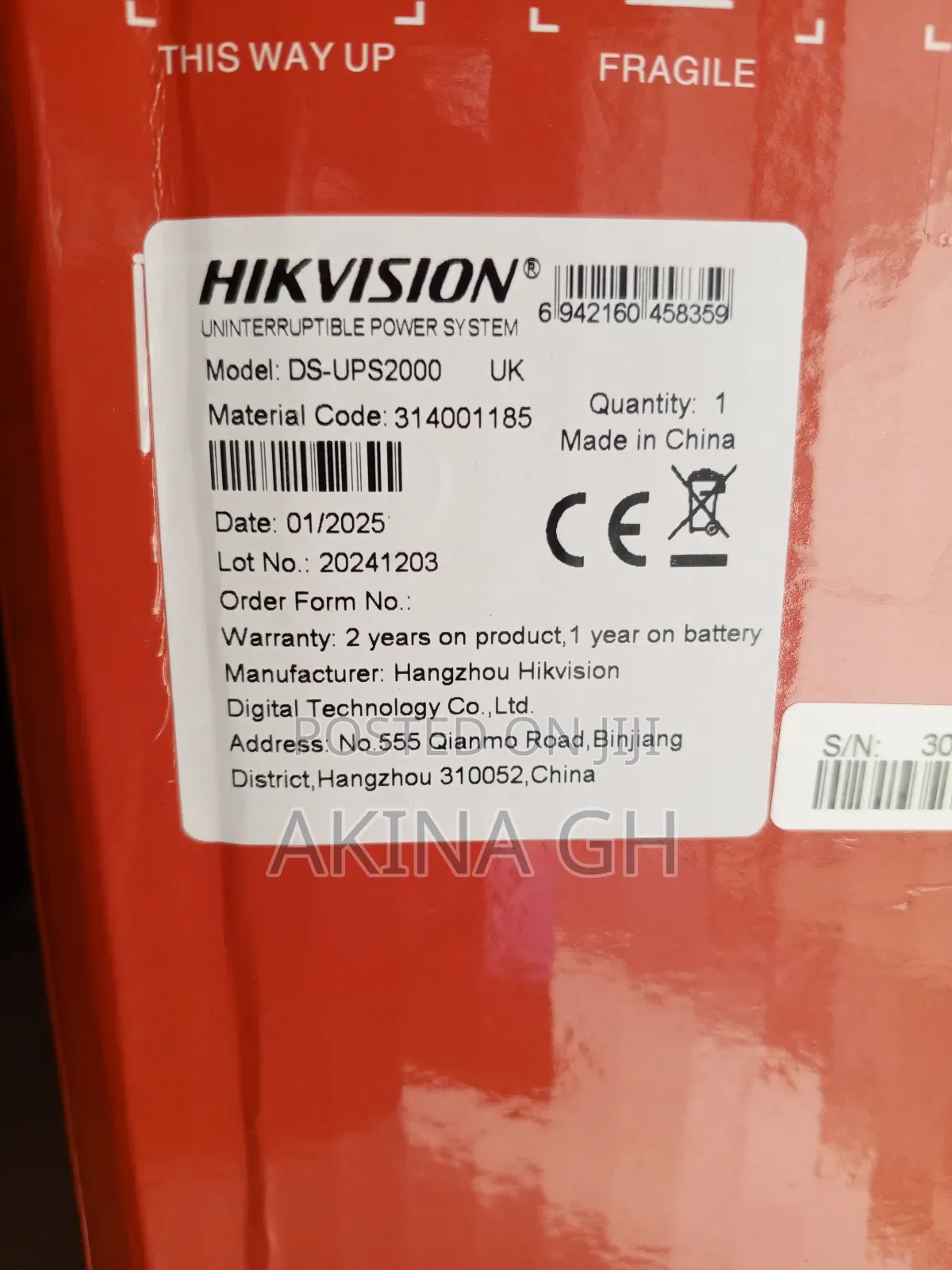 Hikvision 2000va Smart Back Up Ups 1200w