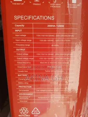 Hikvision 2000va Smart Back Up Ups 1200w