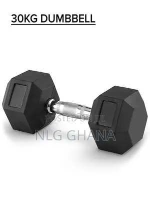 30kg Rubber-Wrapped Hexagonal Dumbbell Hj_a029_30kg