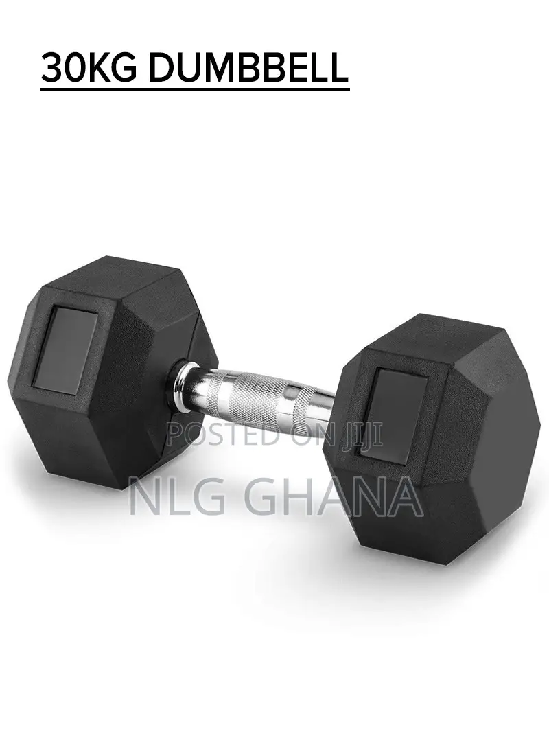 30kg Rubber-Wrapped Hexagonal Dumbbell Hj_a029_30kg