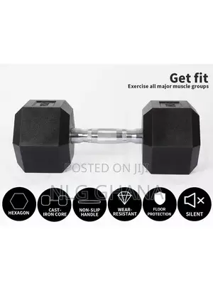 25kg Rubber-Wrapped Hexagonal Dumbbell Hj_a029_25kg