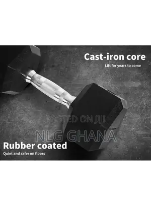 20kg Rubber-Wrapped Hexagonal Dumbbell Hj_a029_20kg