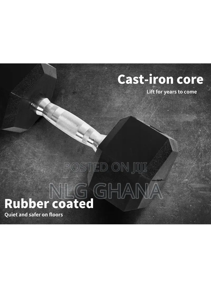 20kg Rubber-Wrapped Hexagonal Dumbbell Hj_a029_20kg
