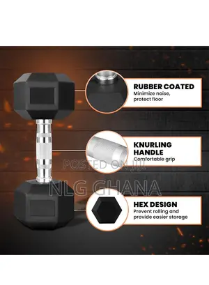 17.5kg Rubber-Wrapped Hexagonal Dumbbell Hj_a029_17.5kg