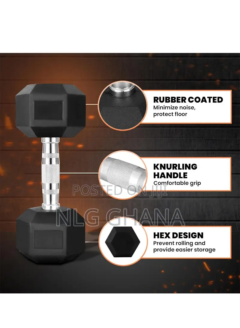 17.5kg Rubber-Wrapped Hexagonal Dumbbell Hj_a029_17.5kg