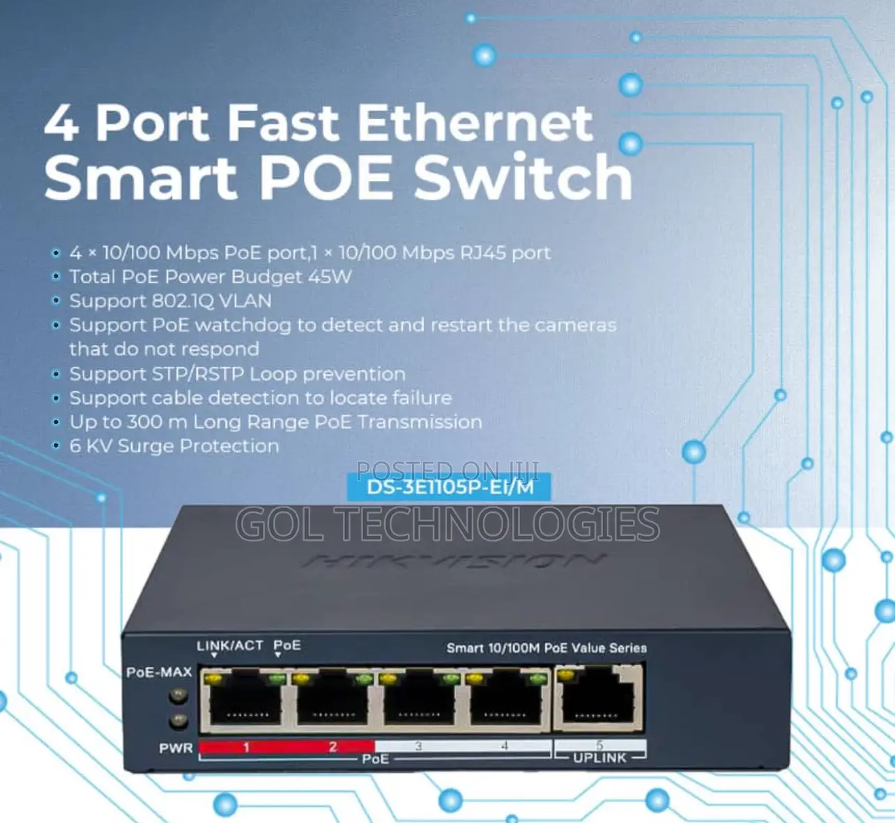 Hikvision Smart Managed Poe Switch Ds-3e1105p-Ei/M