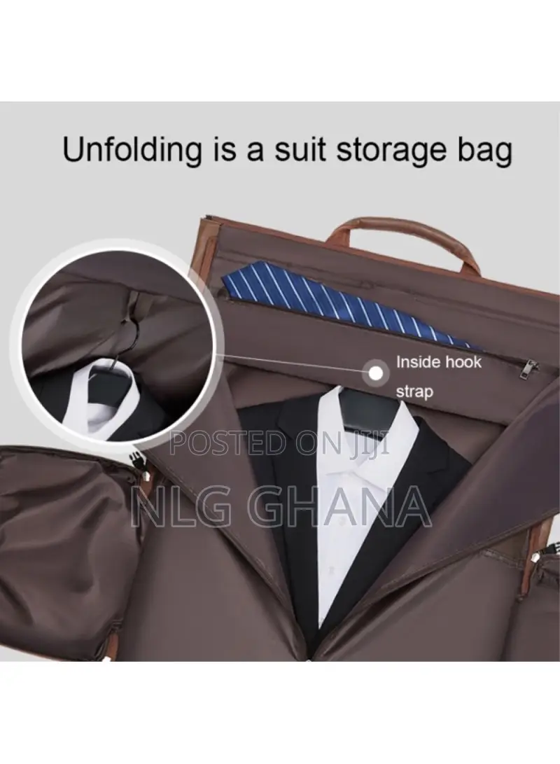 Pu Leather Men Suit Storage Bag Large Capacity
