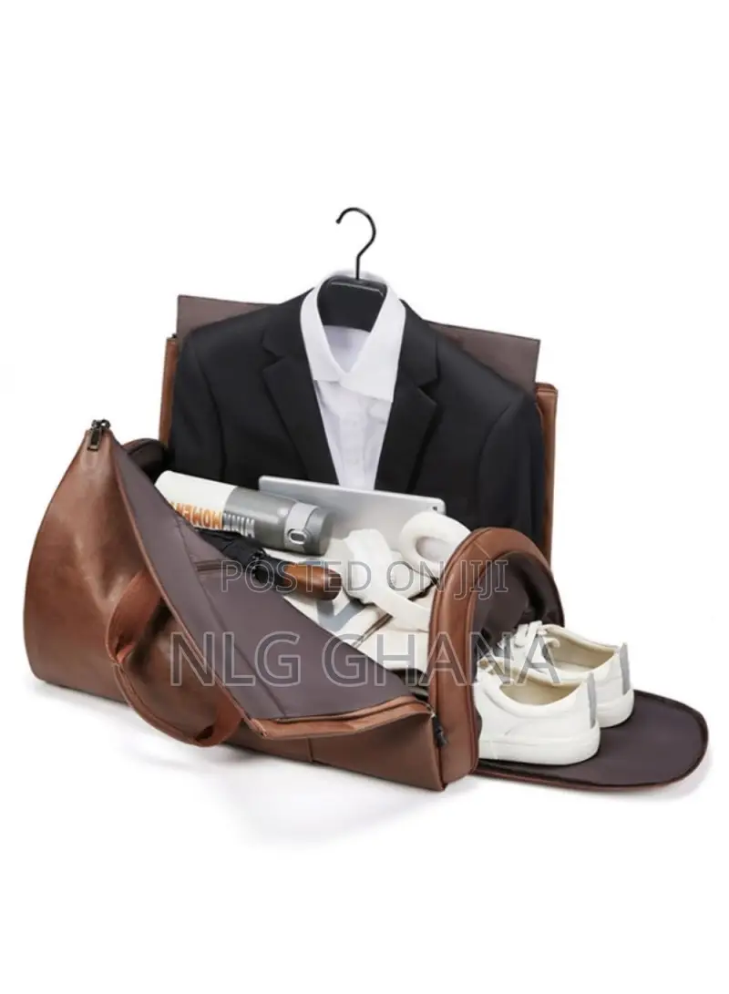 Pu Leather Men Suit Storage Bag Large Capacity