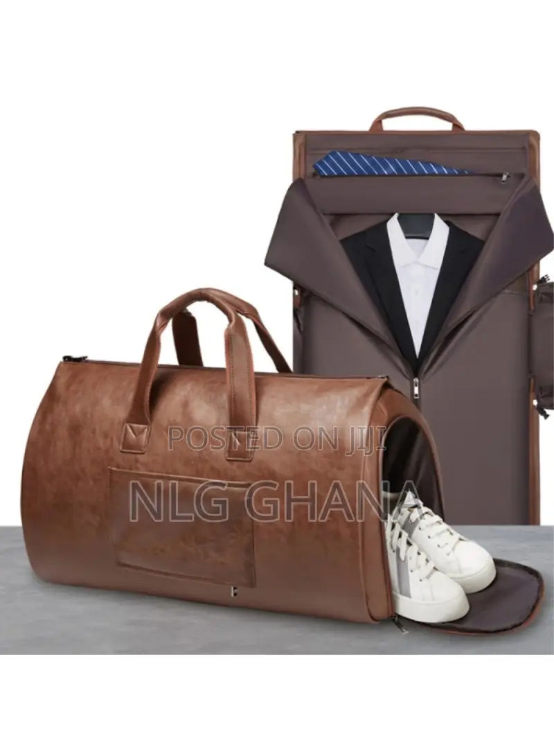 Pu Leather Men Suit Storage Bag Large Capacity