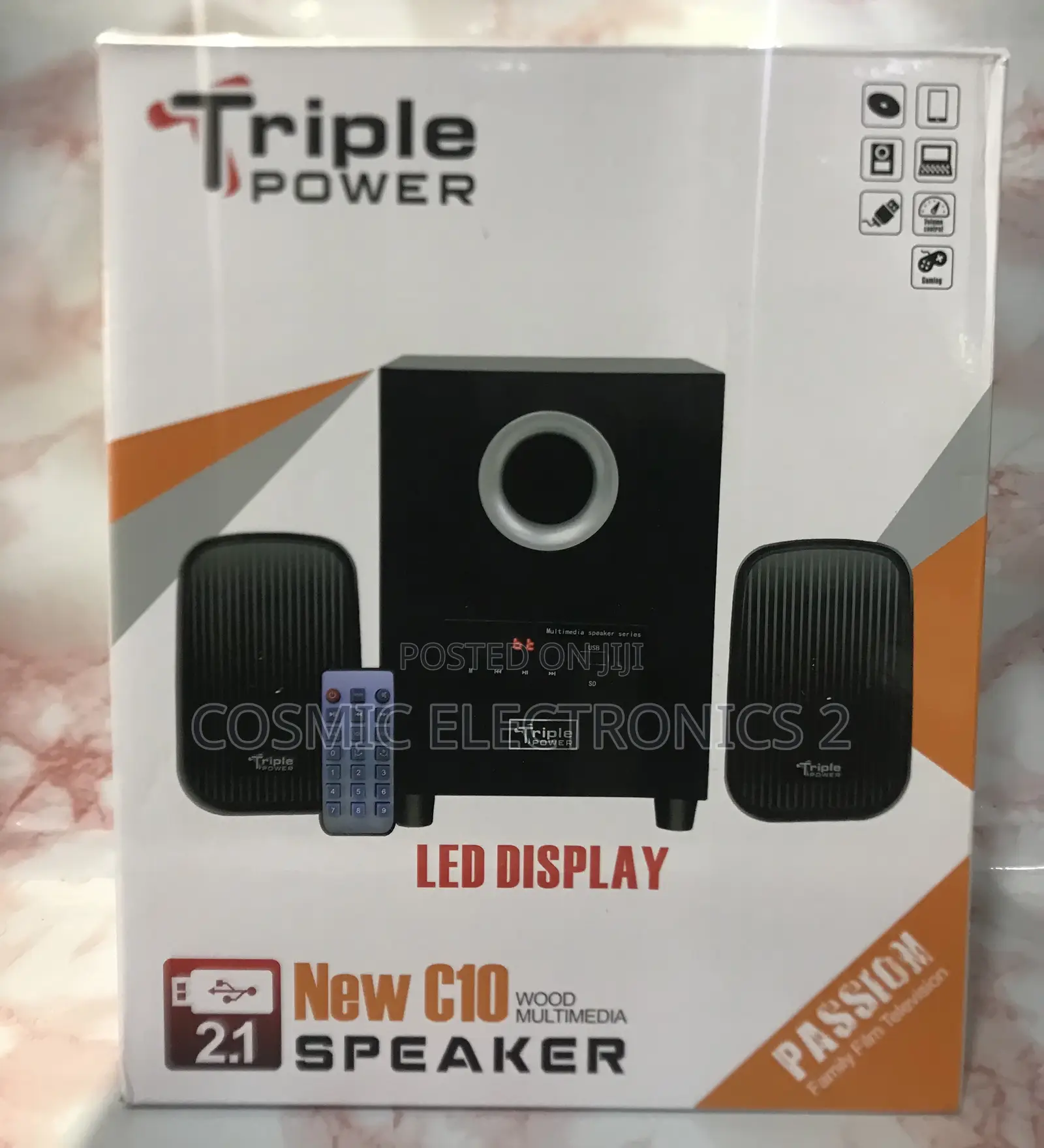 Triple Power Led Display C10 Speaker With Remote Control