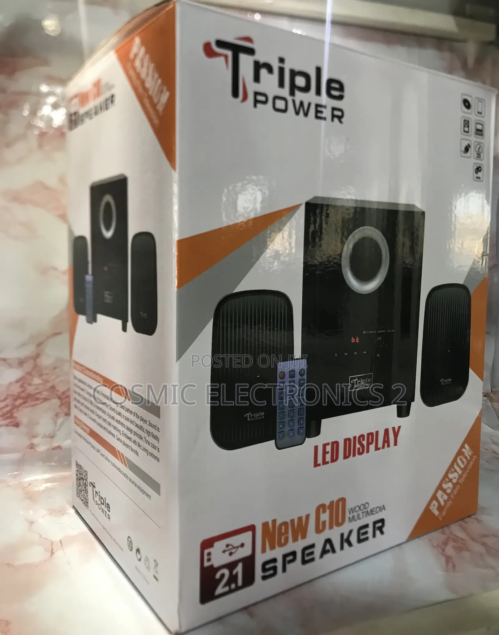 Triple Power Led Display C10 Speaker With Remote Control