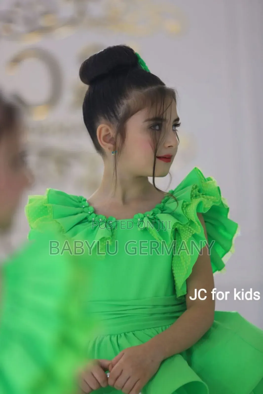Green Princess Ball Gown, Matching Handbag Hair Accessory