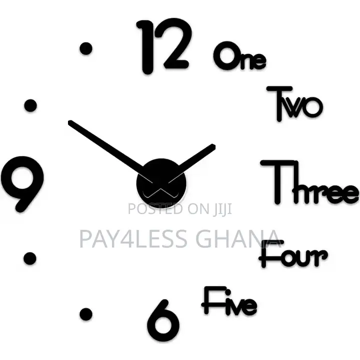 3d Diy Framless Large Wall Clock