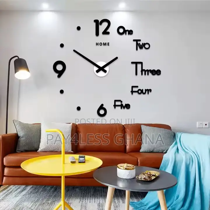 3d Diy Framless Large Wall Clock