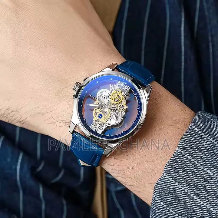 Gold Skeleton Waterproof Quartz Watch