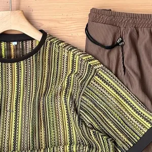 Stripped Kaftan Top and Comfort Pants Set