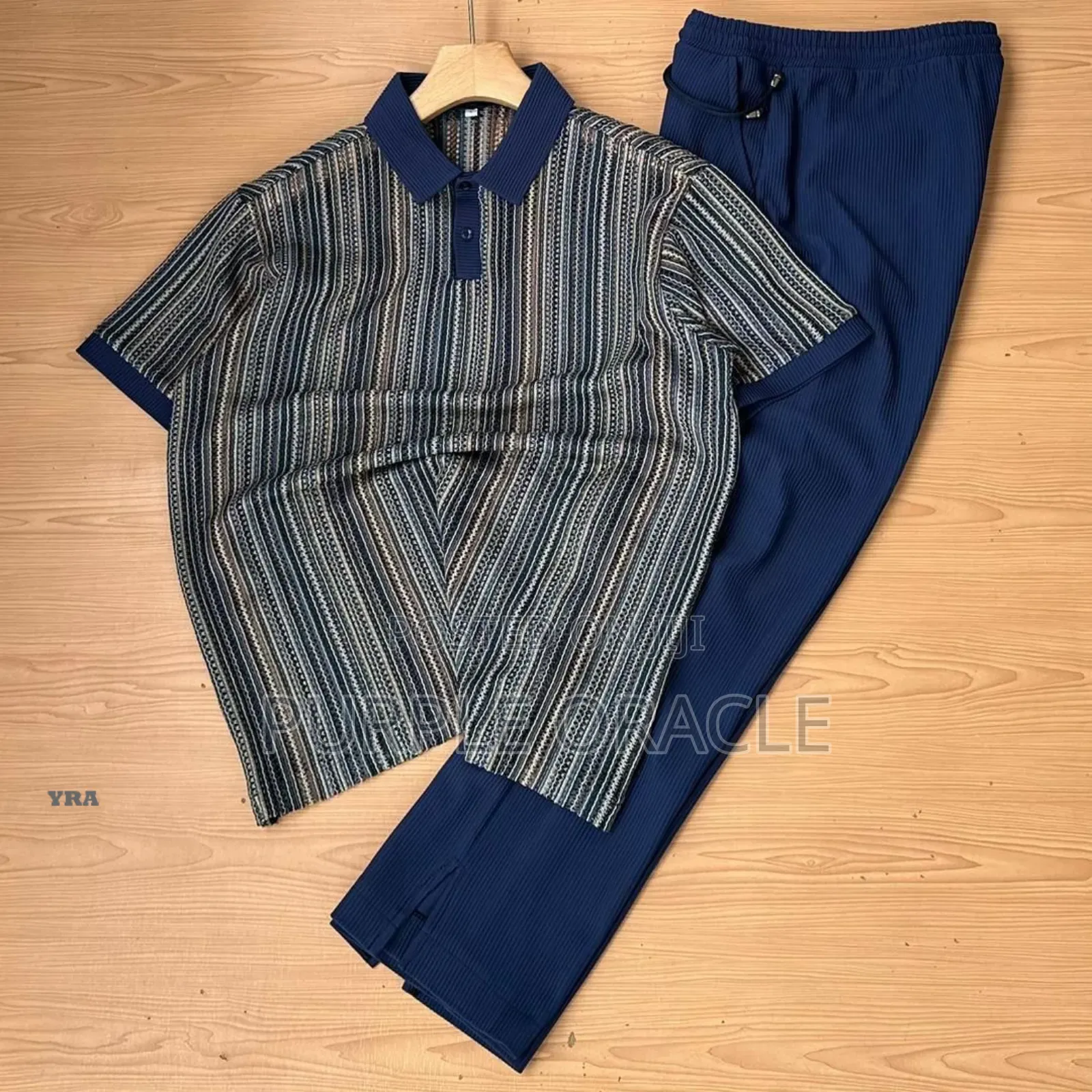 Stripped Kaftan Top and Comfort Pants Set
