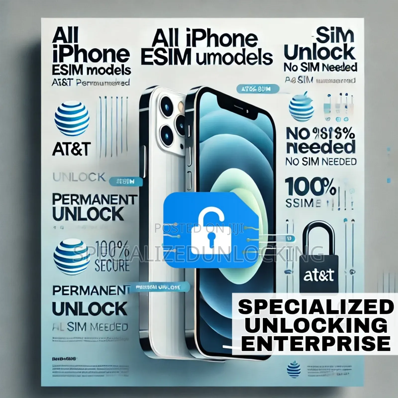 All iPhones Att Esim All Status Unlocking Permanent