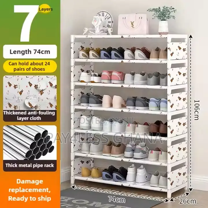 7-Layer Little Bear Metal Shoe Rack