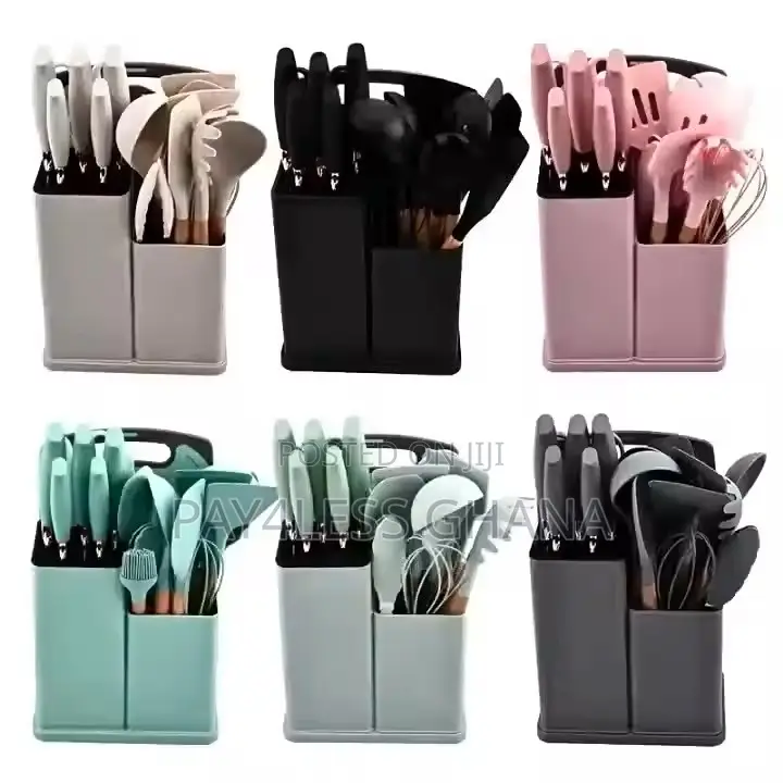 19-Piece Set of Silicone Kitchenware Knives
