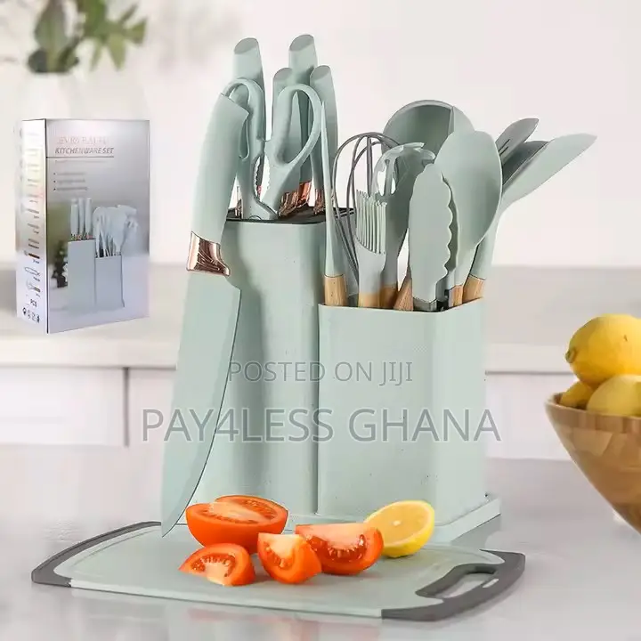 19-Piece Set of Silicone Kitchenware Knives