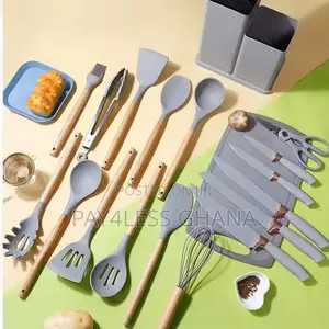 19-Piece Set of Silicone Kitchenware Knives