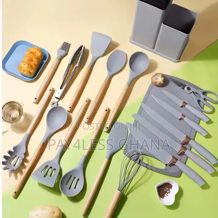 19-Piece Set of Silicone Kitchenware Knives