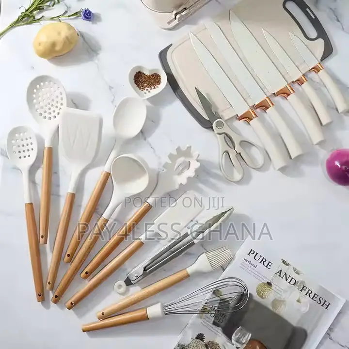 19-Piece Set of Silicone Kitchenware Knives