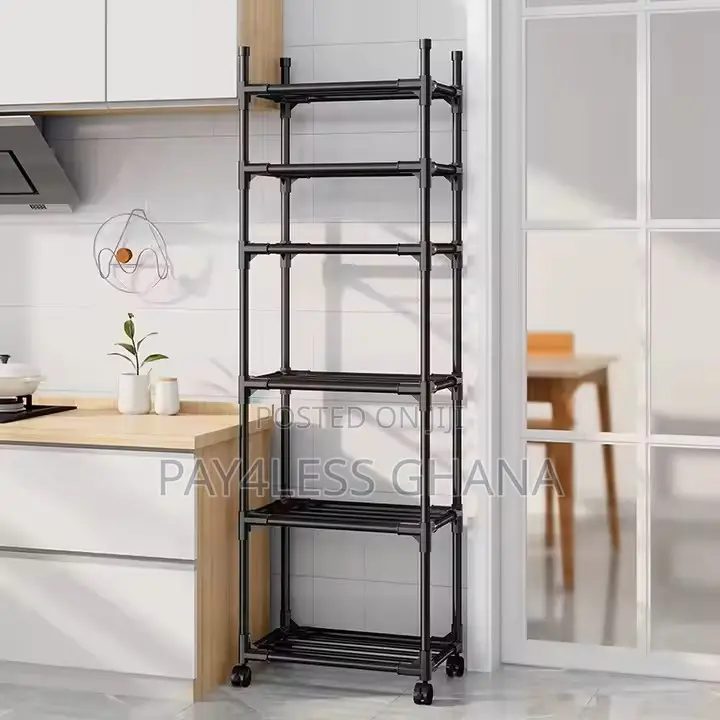 6-Layer Rolling Metal Shelves Stand