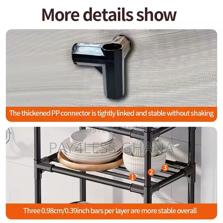 6-Layer Rolling Metal Shelves Stand