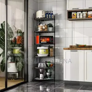 6-Layer Rolling Metal Shelves Stand