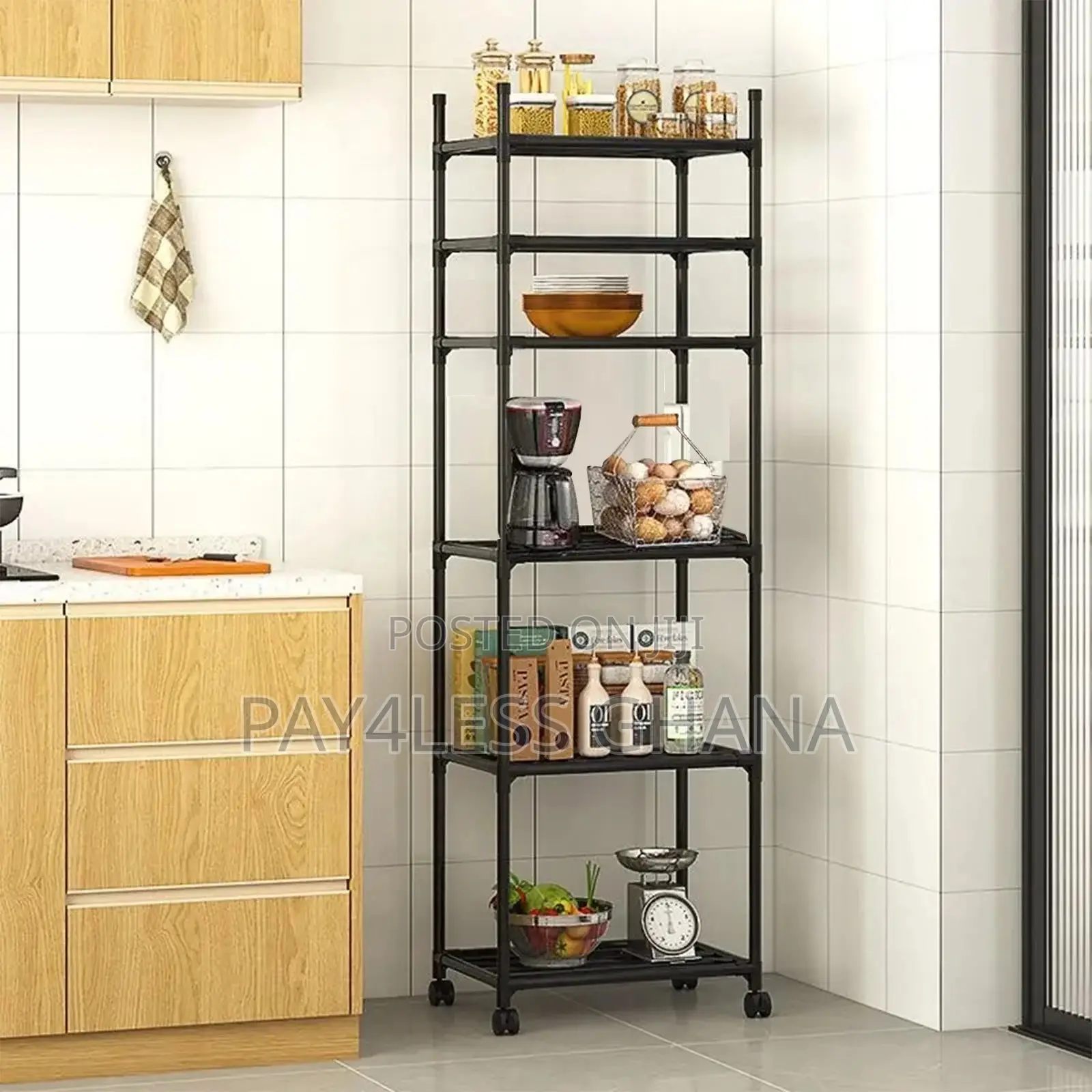 6-Layer Rolling Metal Shelves Stand