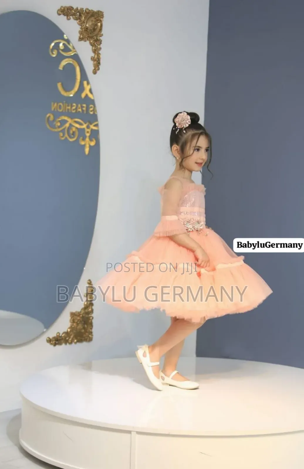 Luxury Turkey Brand Peach Ball Gown Dress Hair Accessory