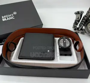 Mont-Blanc Men’S Bifold Flip Id Wallet + Belt