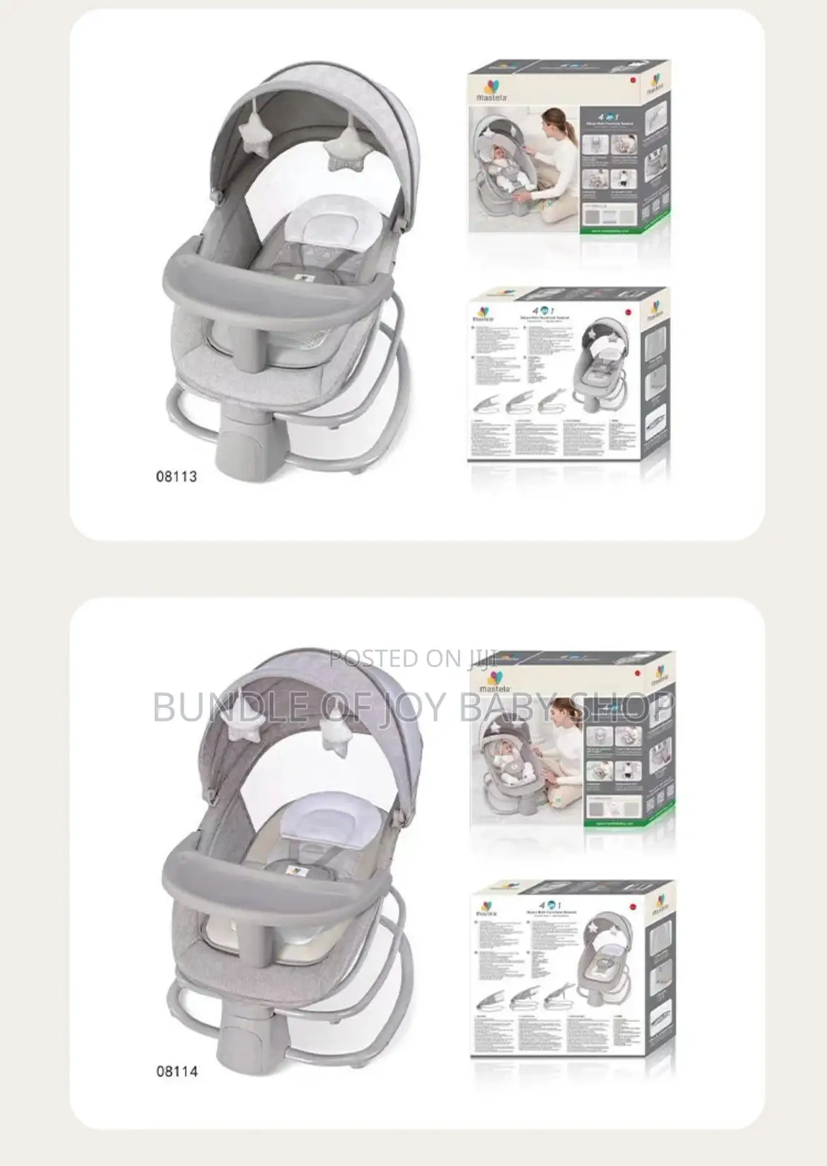 4 in 1 Mastela Swing With Bluetooth and Remote Control
