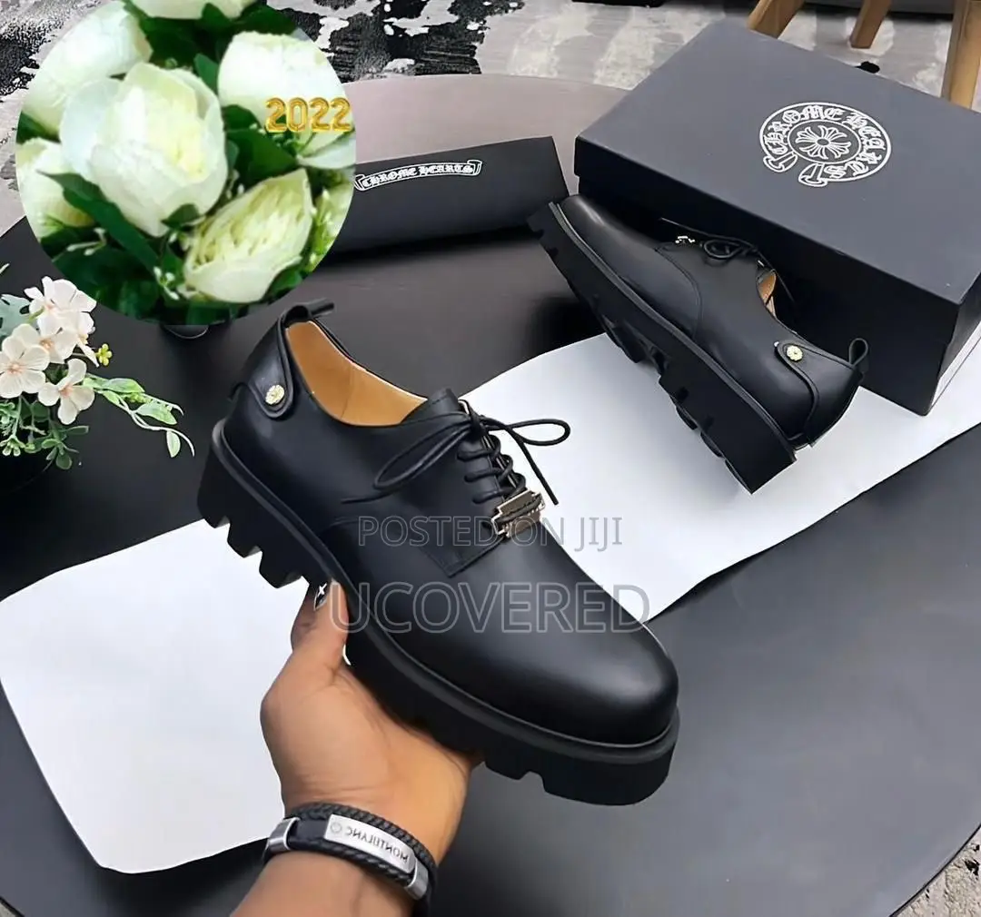 Balenciaga Men’S Leather Platform Oxford Lace Up Shoes