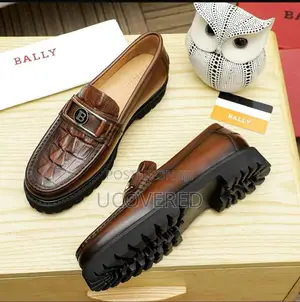 Bally Men’S Crocodile Pattern Leather Slip on Loafers