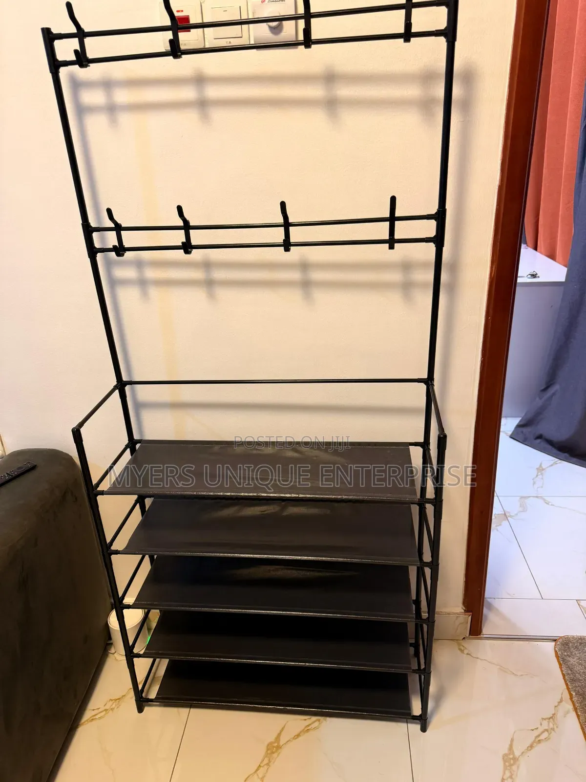 Metal Shoe Rack Available In Black And White