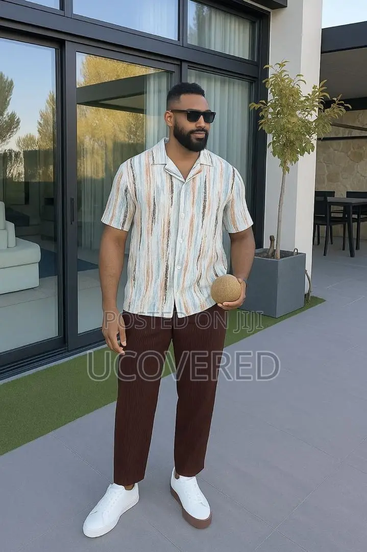 Men’S Short Sleeve Casual Button Shirts and Trousers