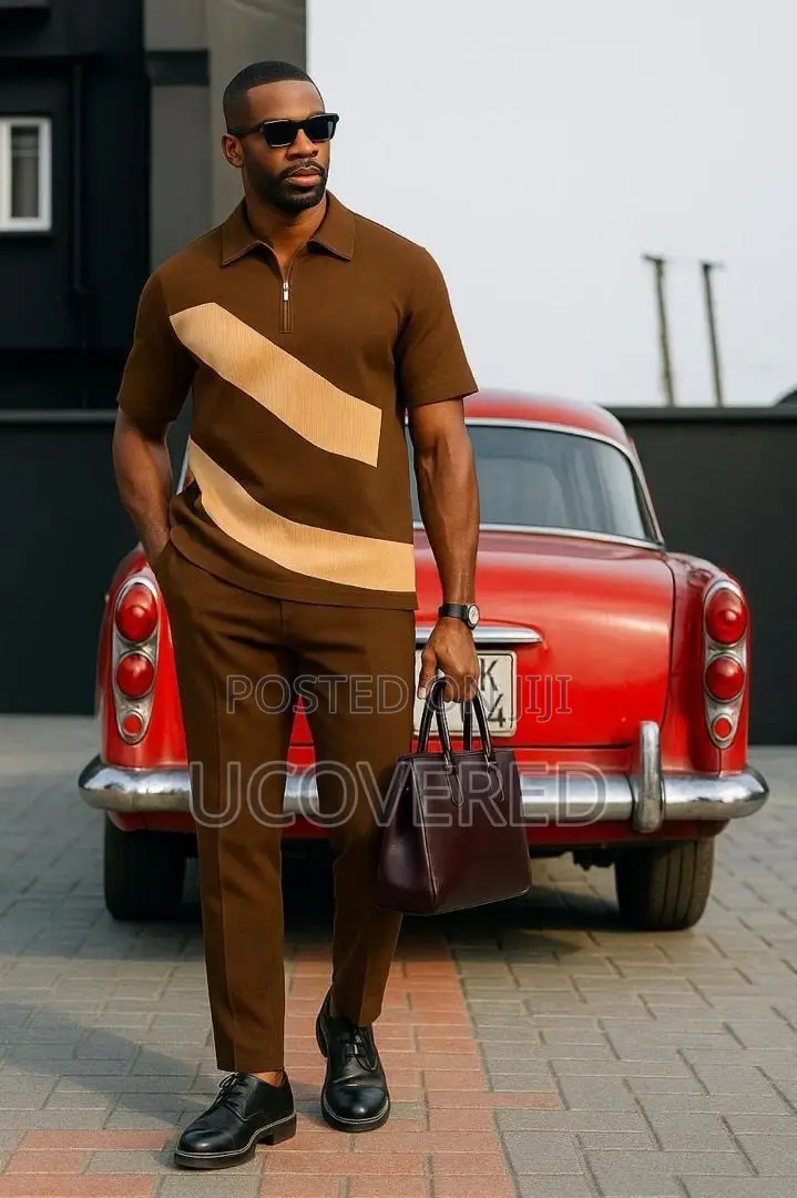 Men’S Short Sleeve Casual Button Shirts and Trousers